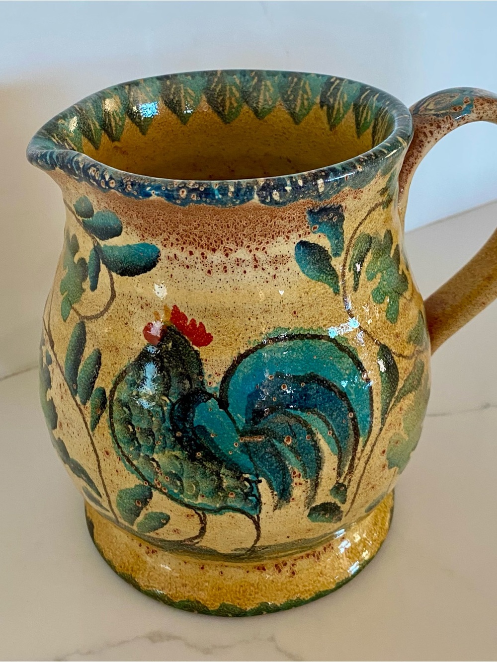 Williams-Sonoma Hand-Painted Italian Ceramic Rooster Pitcher